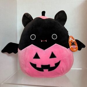 Squishmallows Emily the Bat Pink Pumpkin Jack-O'-Lantern Halloween Plush 12" NWT
